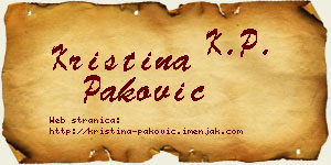 Kristina Paković vizit kartica